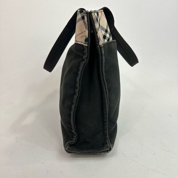 Burberry Blue Label Black Canvas and Nova Check Tote - Picture 4 of 10